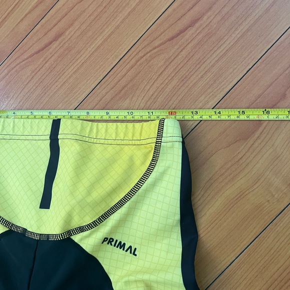 Primal Bike Shorts Mens Size XL Yellow Black Padded Cycling Stretch Extra Large - Picture 4 of 7
